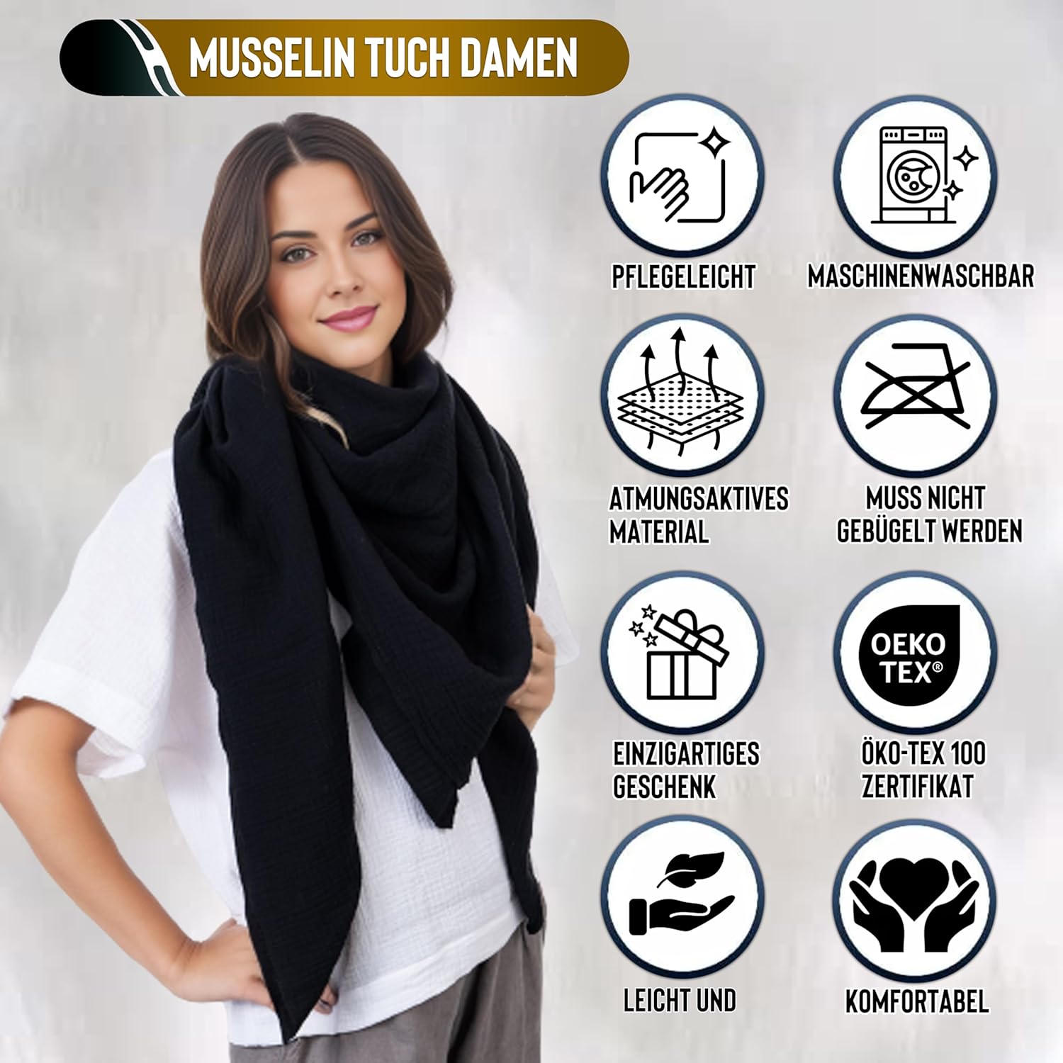 Bufanda de muselina Scandi Bufanda de muselina Scandi